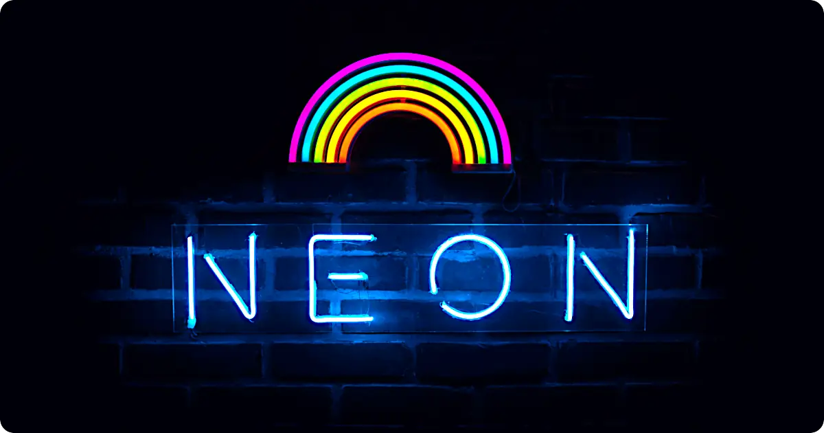 Neon party ideas: NEON display sign glowing in the dark