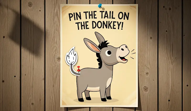 Pin the tail on the donkey poster