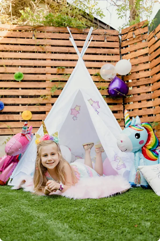 back yard unicorn party