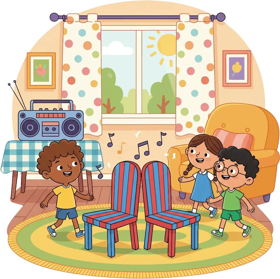 musical chairs game at party