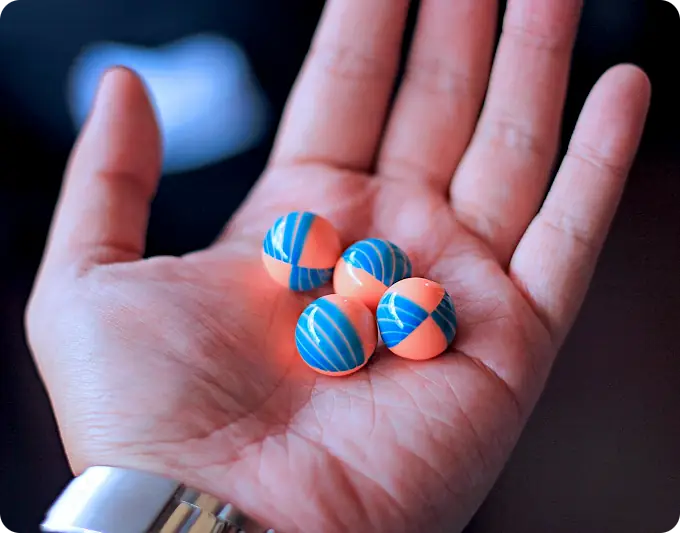 example of paintballs used in a paintball party